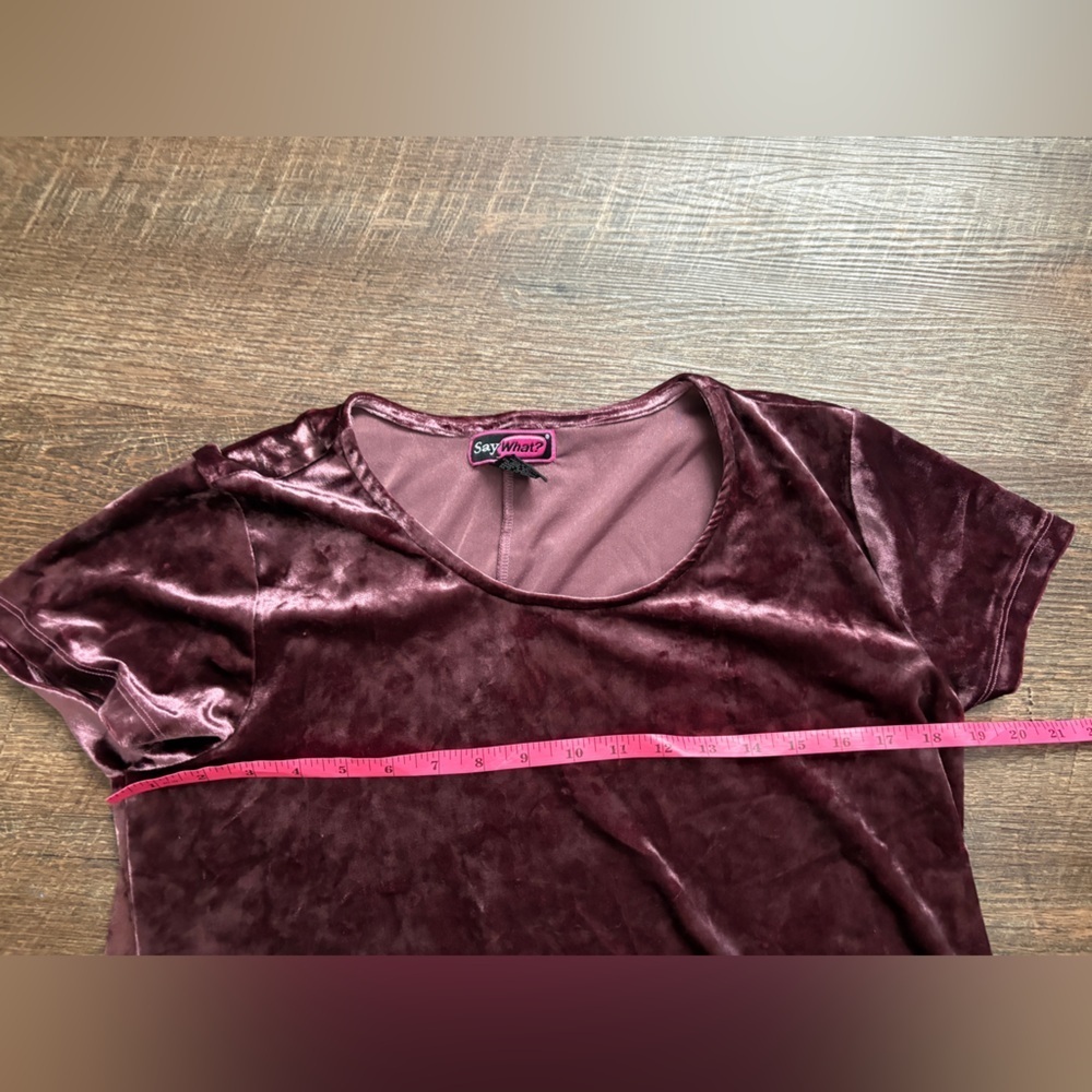 Vintage Y2K crushed velvet swing dress mauve 90s grunge fairy whimsygoth M EUC - Picture 11 of 16